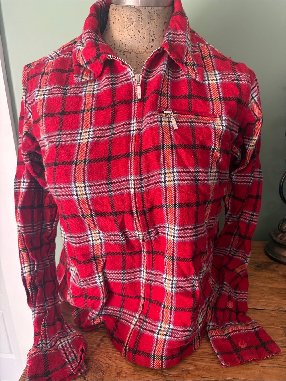Old Navy Red Plaid Button-Down Shirt